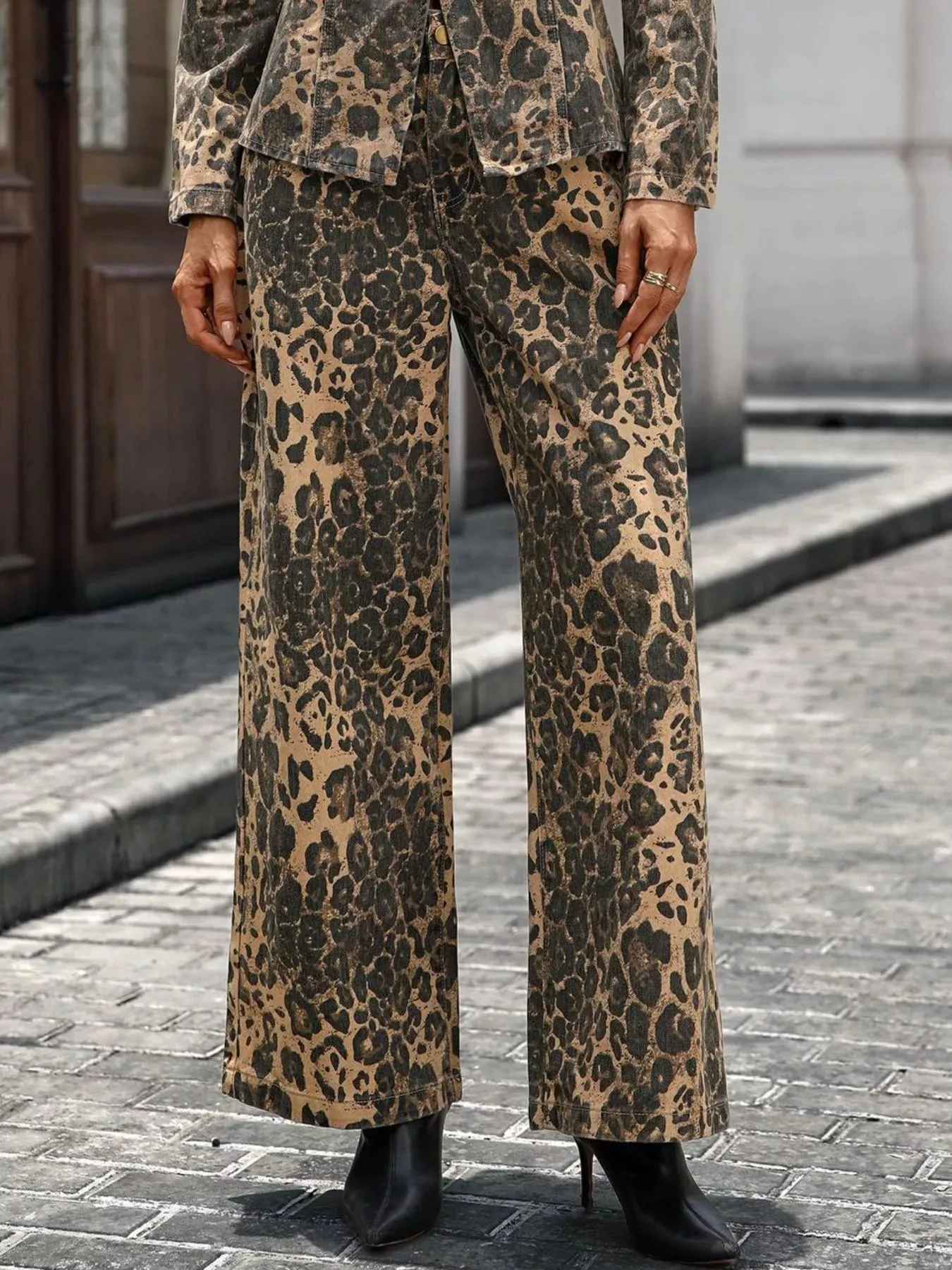 Leopard Wide-Leg Jeans sold by Charming Charlie product image thumbnail 2