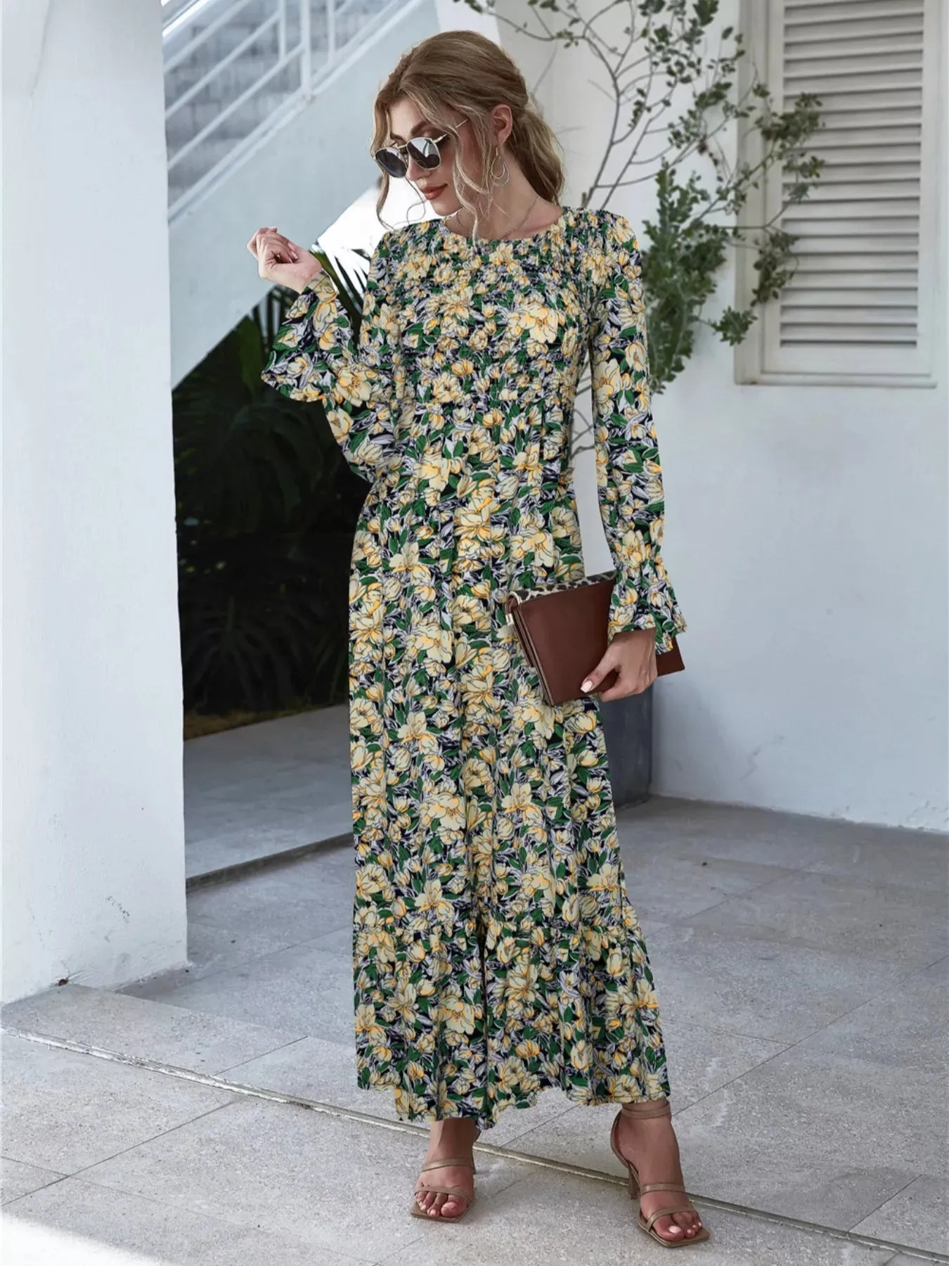 Floral Flounce Sleeve Maxi Dress sold by Charming Charlie product image thumbnail 2