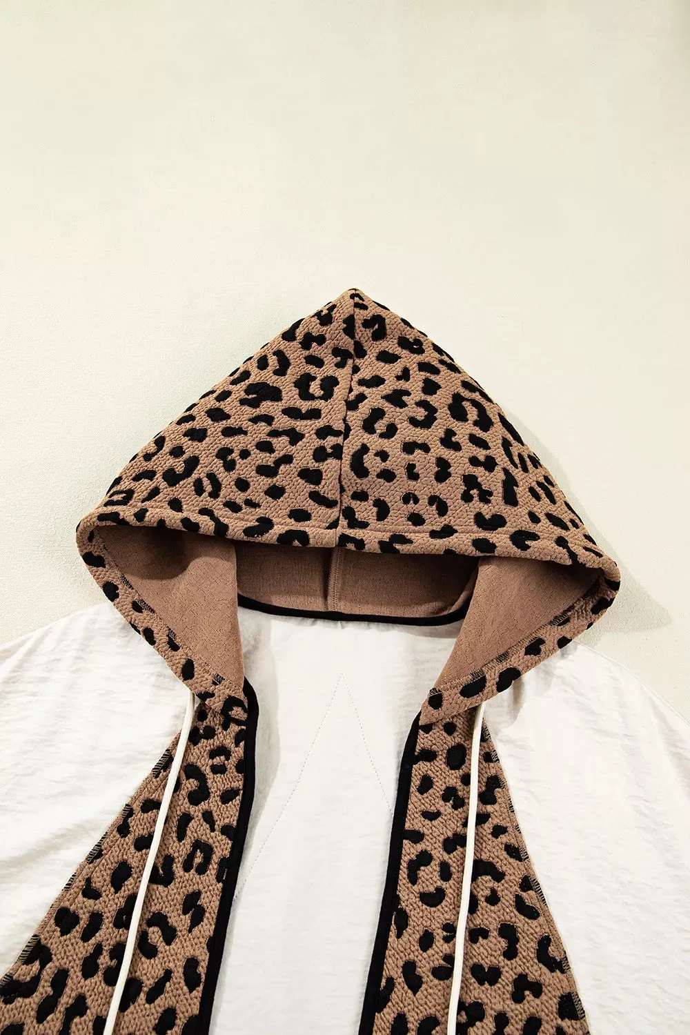 Drawstring Leopard Long Sleeve Hooded Jacket sold by Charming Charlie product image thumbnail 5