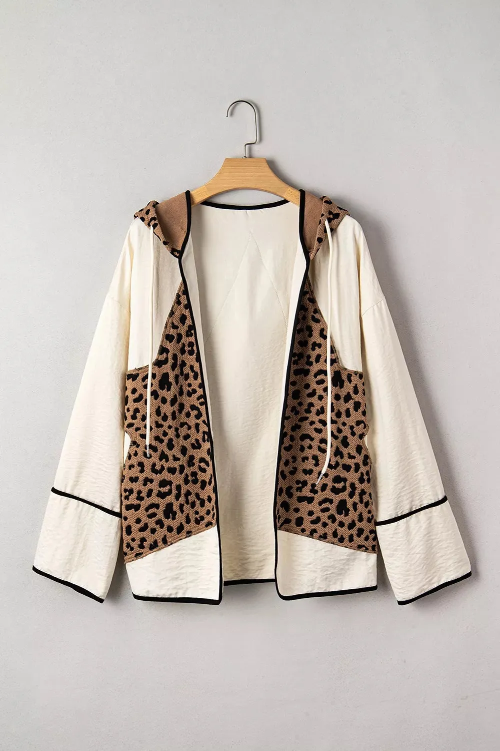 Drawstring Leopard Long Sleeve Hooded Jacket sold by Charming Charlie product image thumbnail 3