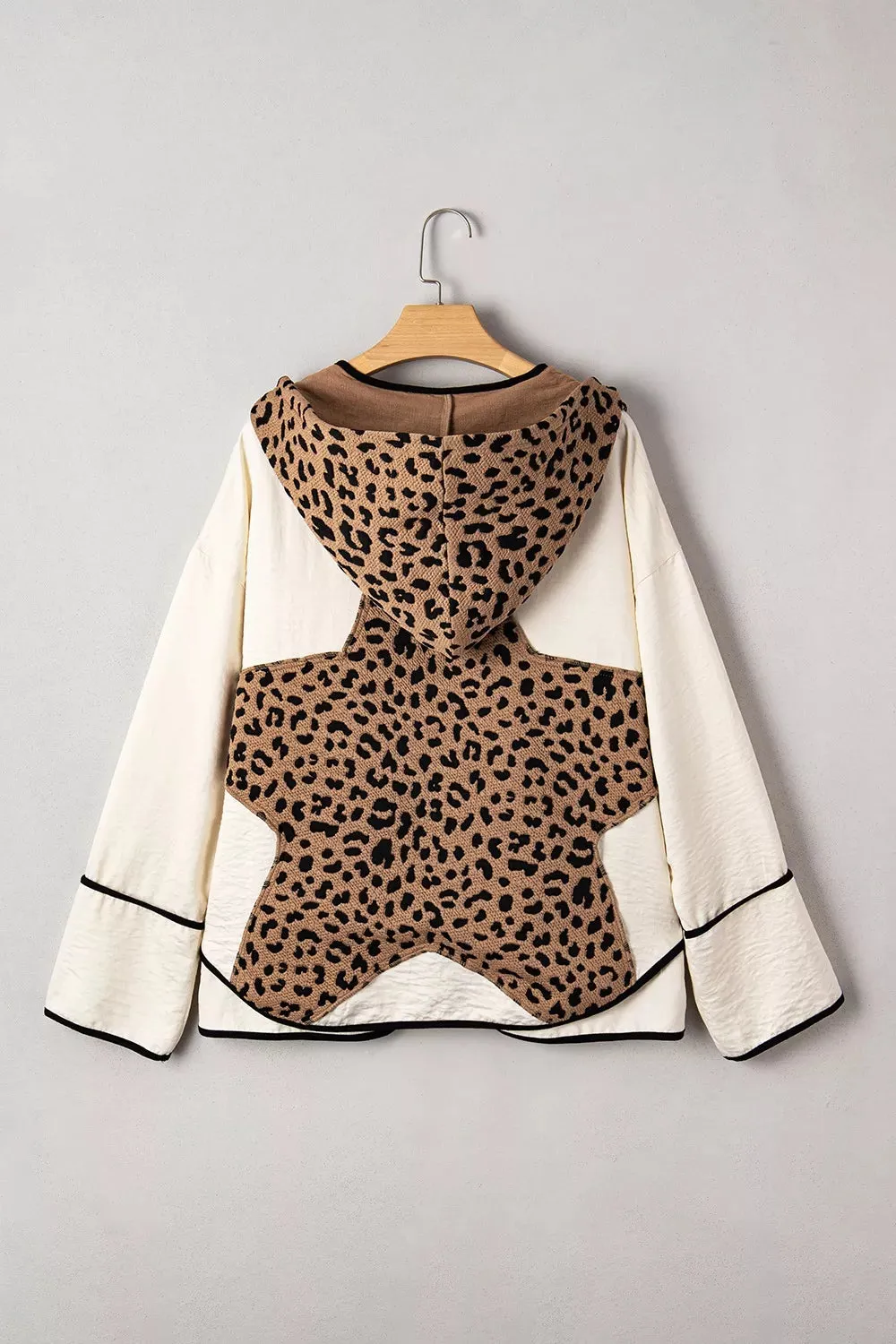 Drawstring Leopard Long Sleeve Hooded Jacket sold by Charming Charlie product image thumbnail 4