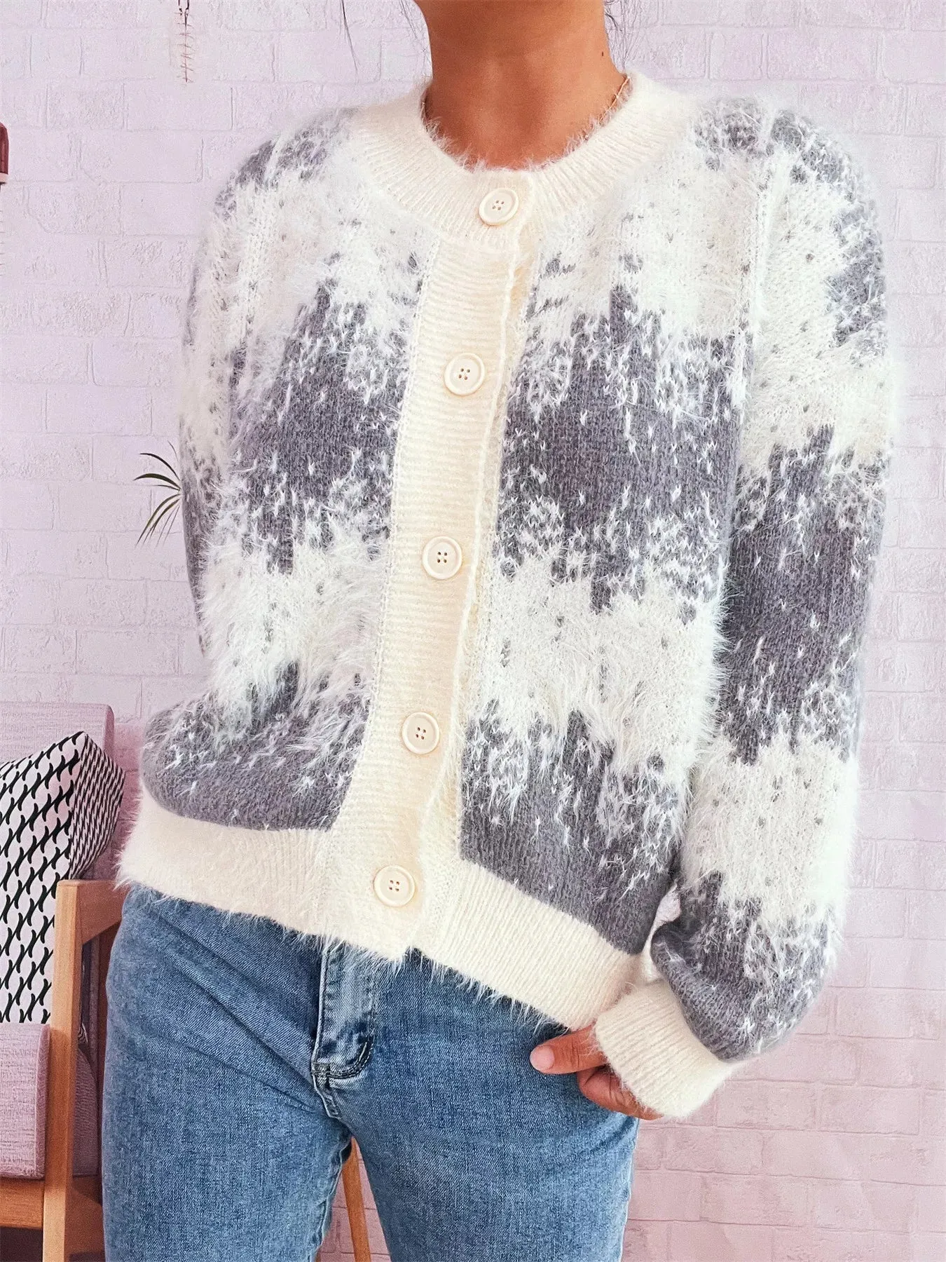 Ribbed Hem Button Up Cardigan sold by Charming Charlie product image thumbnail 4