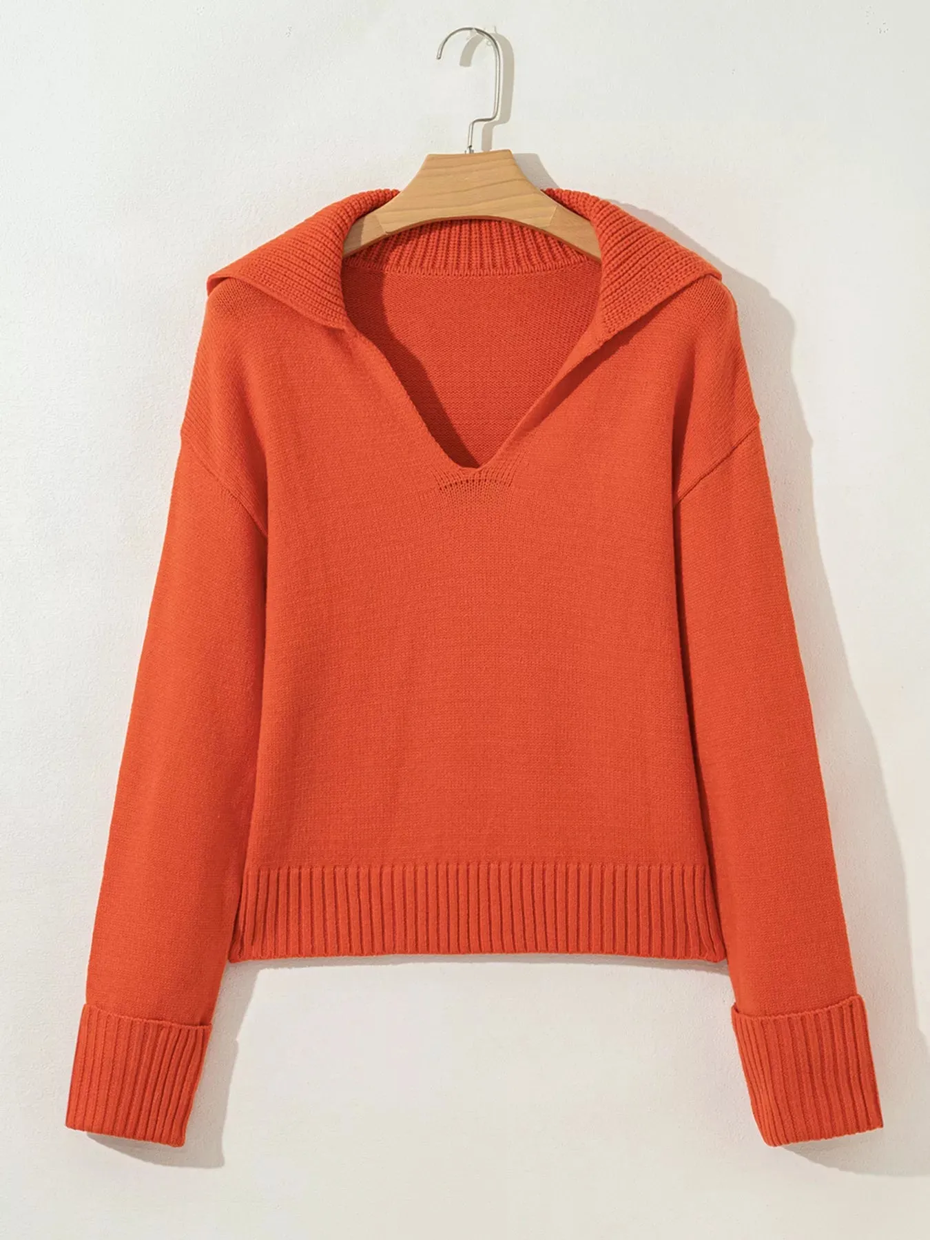 Collared V Neck Ribbed Edge Sweater sold by Charming Charlie product image thumbnail 5
