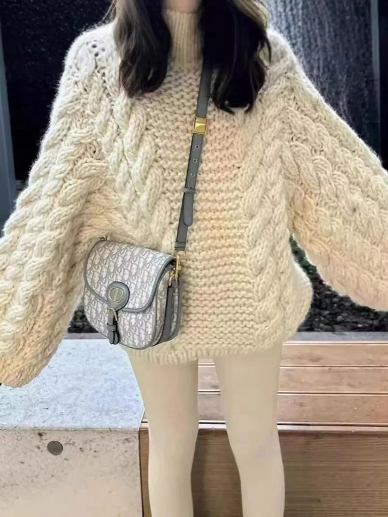 Cable Knit Oversized Sweater sold by Charming Charlie product image thumbnail 4