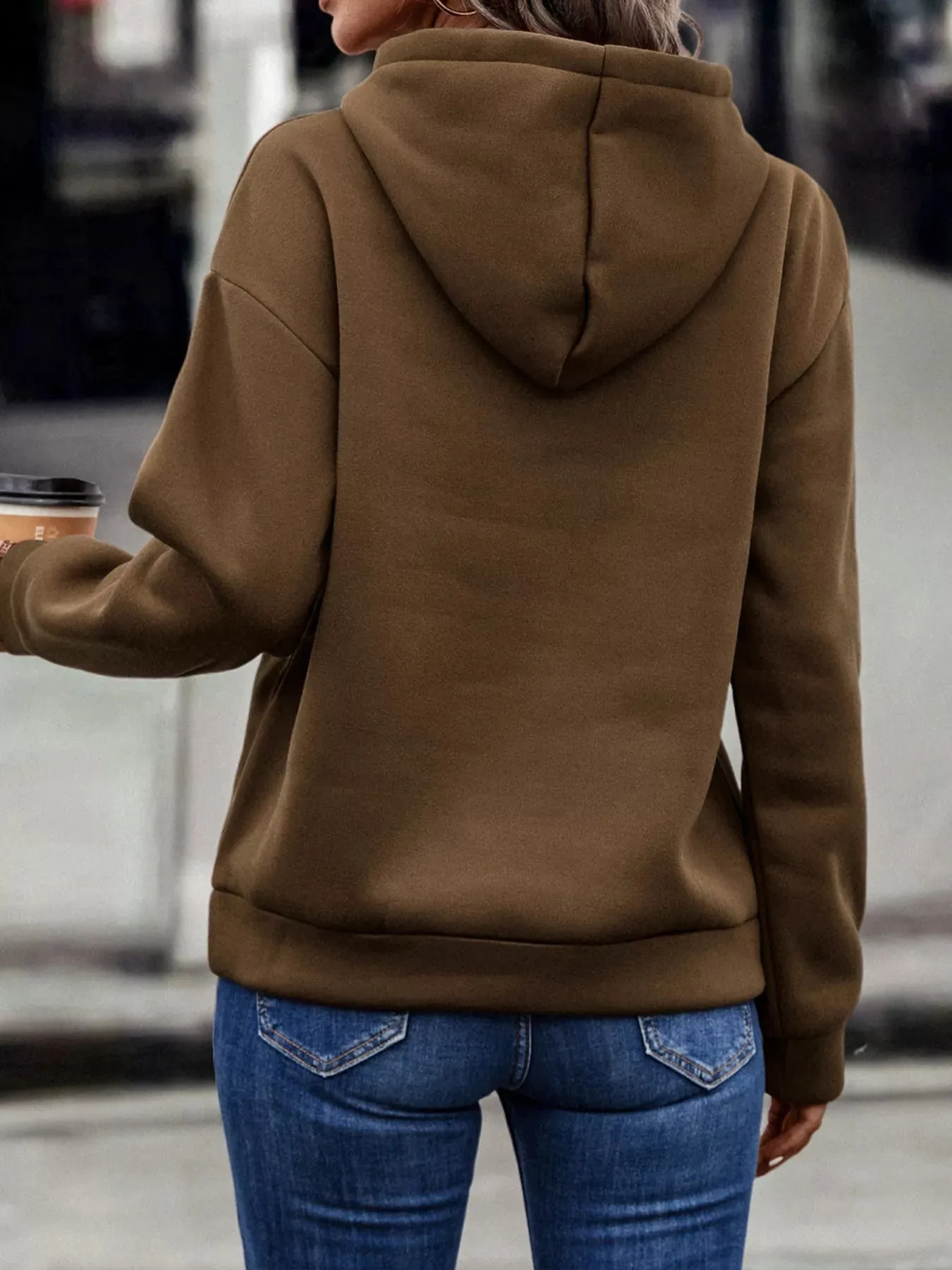 Fringe Detail Long Sleeve Drawstring Hoodie sold by Charming Charlie product image thumbnail 2