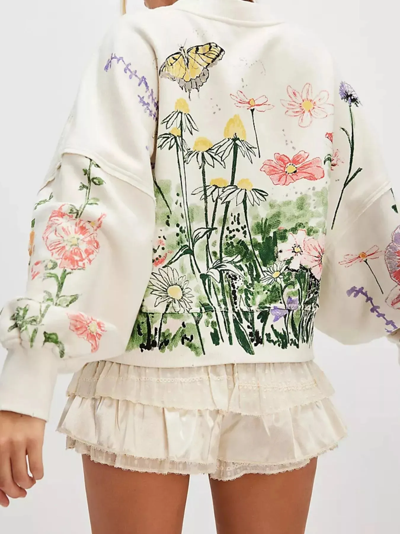 Printed Round Neck Dropped Shoulder Sweatshirt sold by Charming Charlie product image thumbnail 3