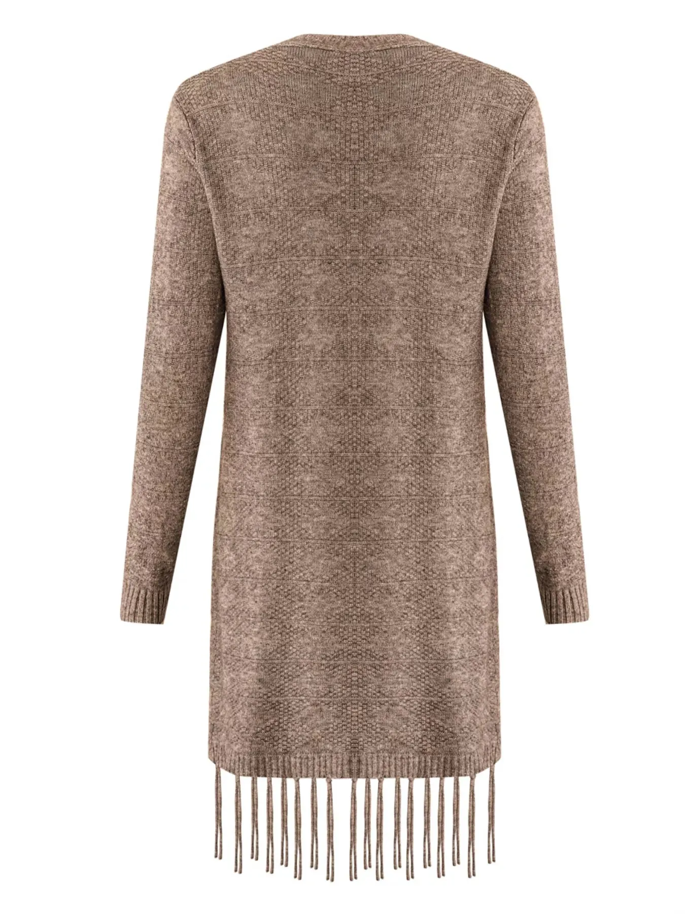 Open Front Fringe Longline Cardigan with Pockets sold by Charming Charlie product image thumbnail 3