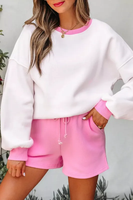 Color Block Sweatshirt and Elastic Waist Shorts Set sold by Charming Charlie
