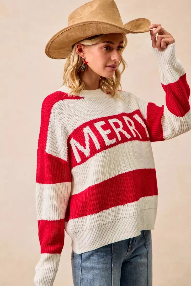 BiBi Christmas Merry Lettering Sweater sold by Charming Charlie product image thumbnail 3