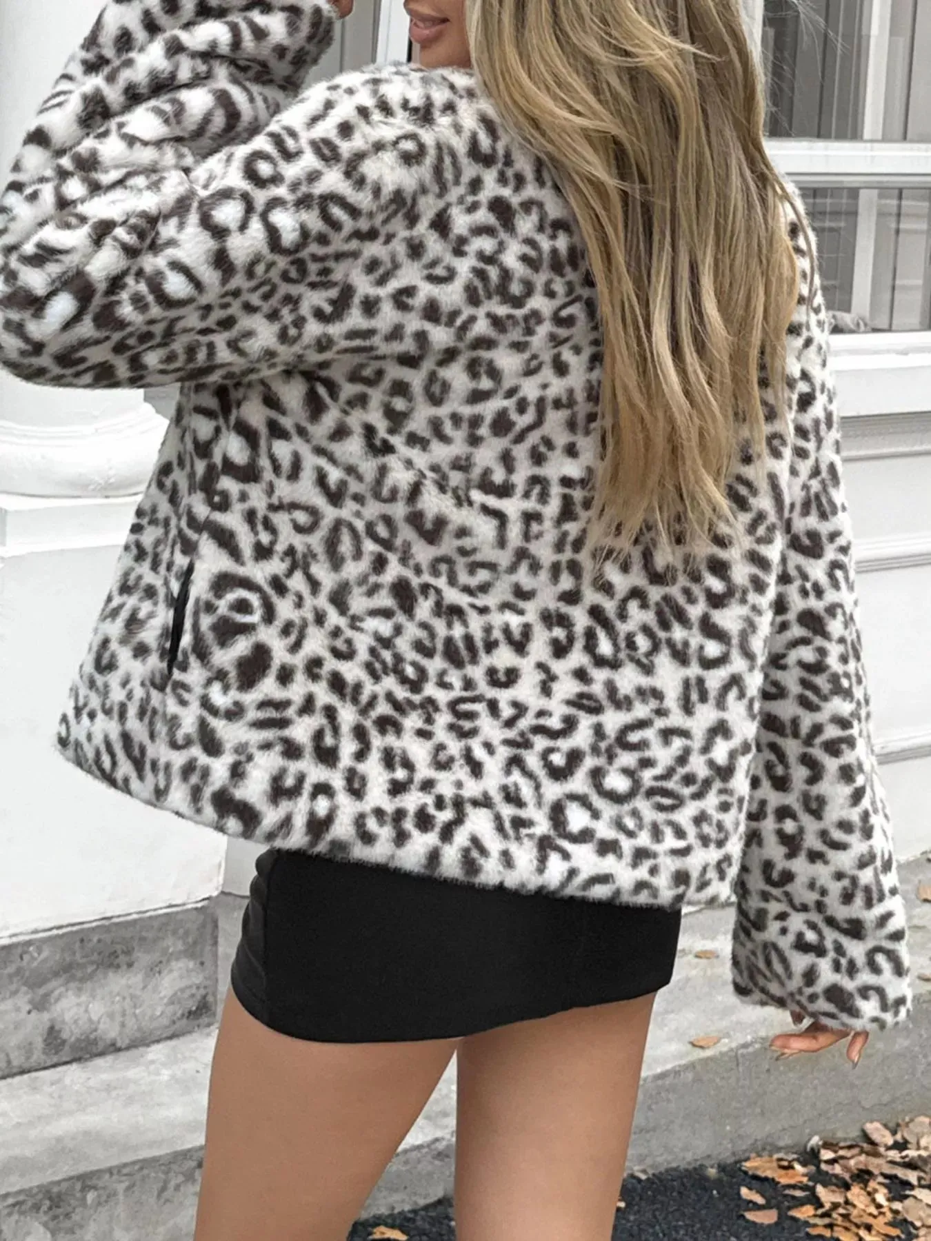 Leopard Fuzzy Long Sleeve Outerwear sold by Charming Charlie product image thumbnail 4
