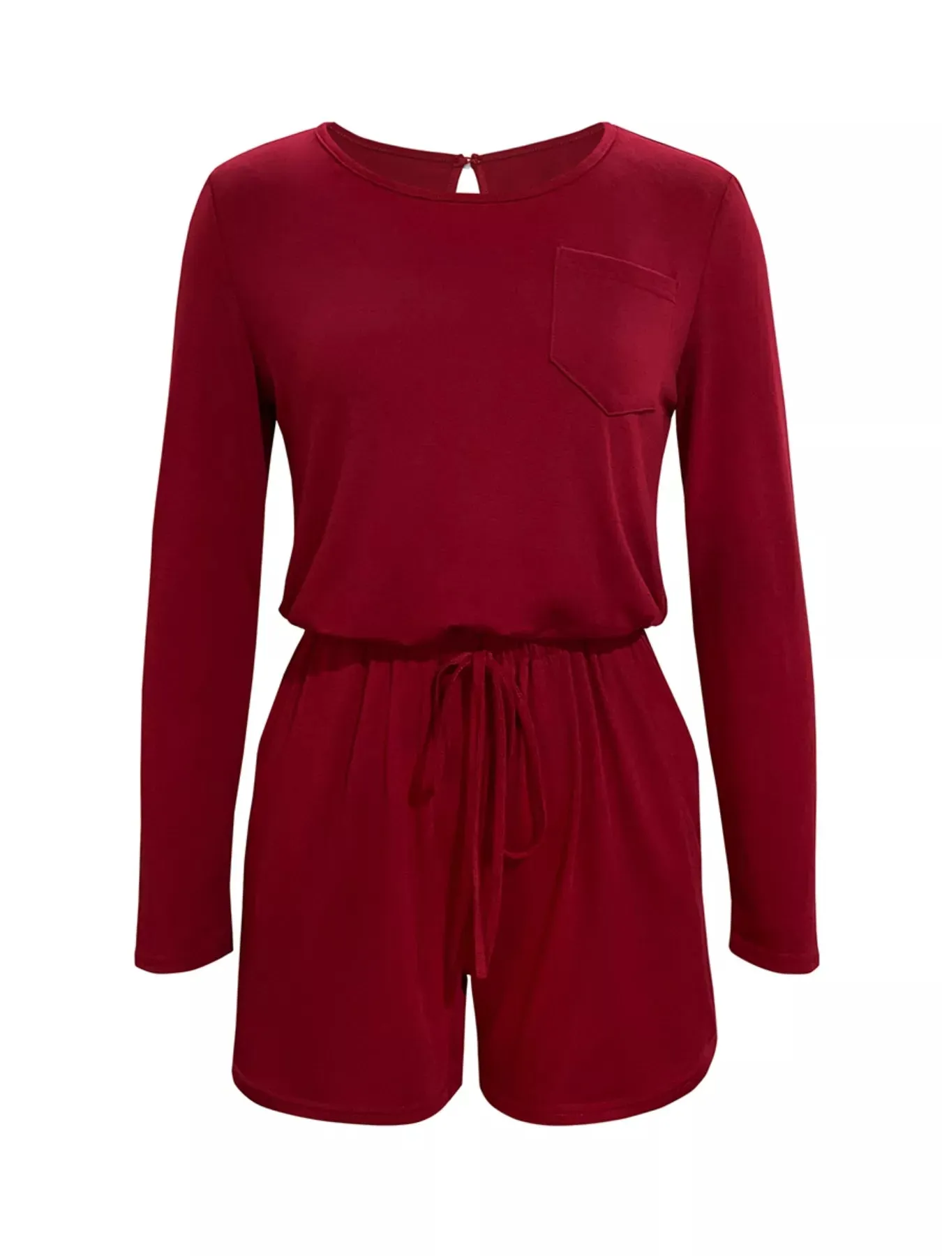 Long Sleeve Drawstring Romper sold by Charming Charlie product image thumbnail 4