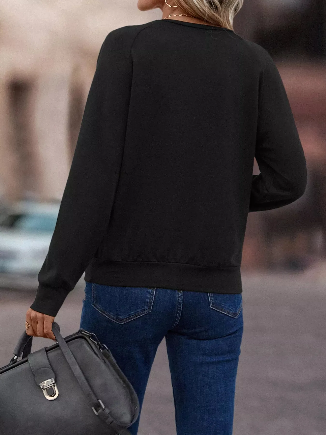 V-Neck Long Sleeve T-Shirt sold by Charming Charlie product image thumbnail 4