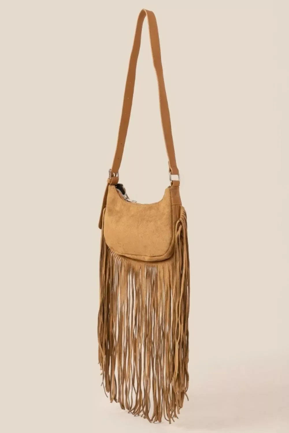 Fame Suede Fringe Crossbody Bag sold by Charming Charlie product image thumbnail 2