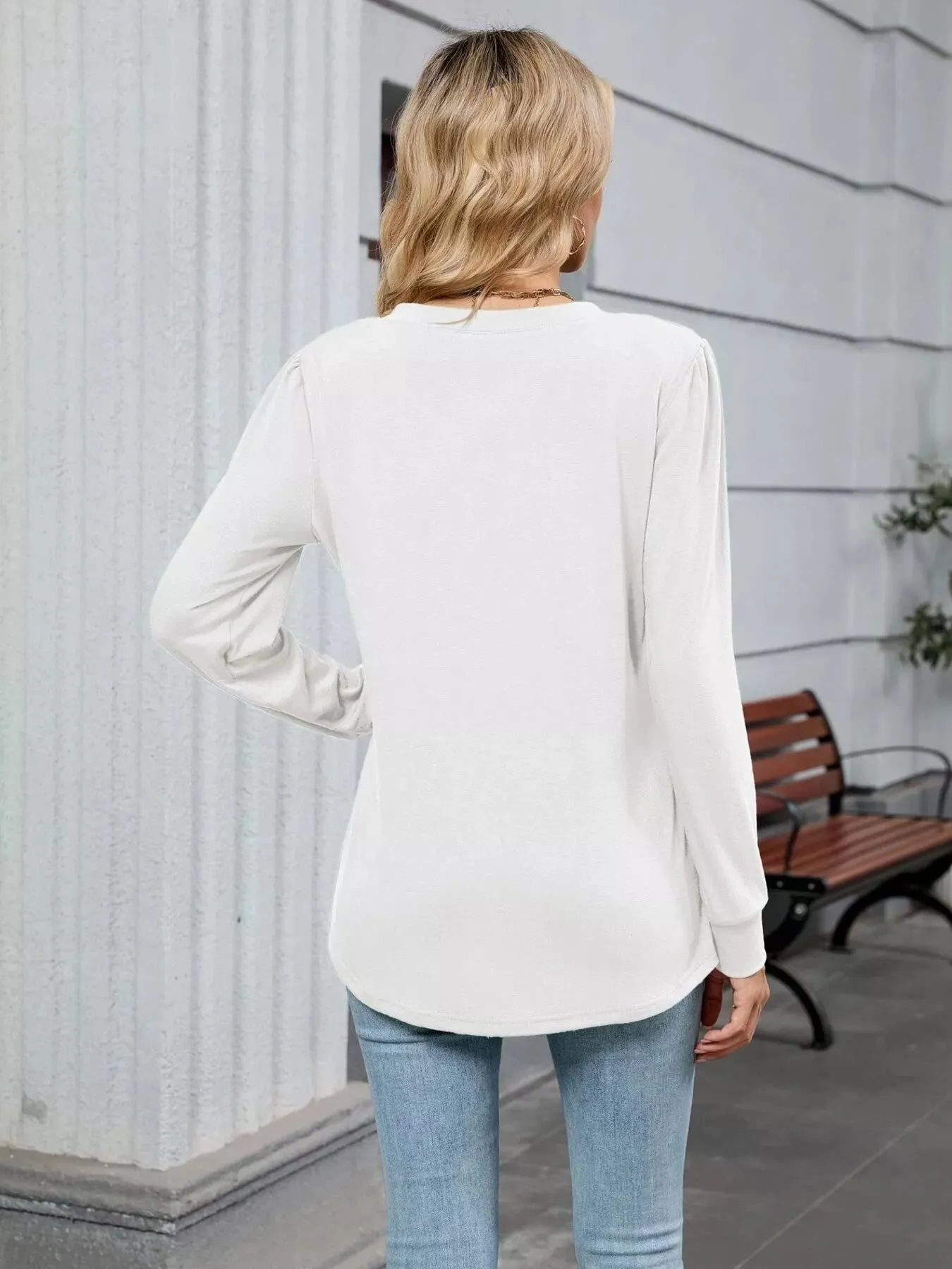 V-Neck Long Sleeve Relaxed Fit T-Shirt sold by Charming Charlie product image thumbnail 2