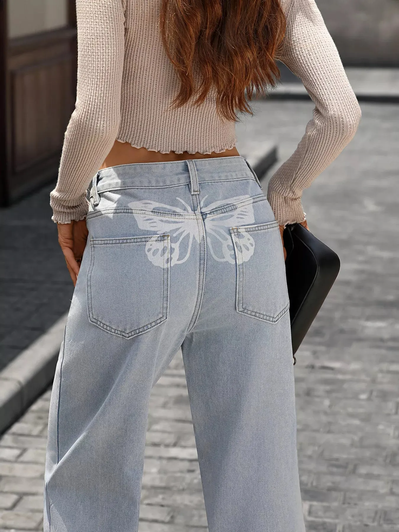 High Waisted Wide Leg Jeans sold by Charming Charlie product image thumbnail 3