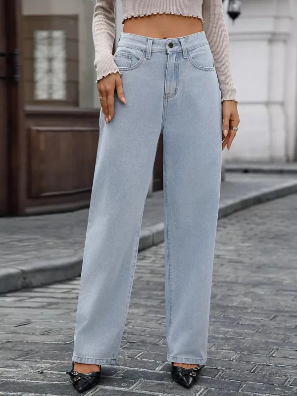 High Waisted Wide Leg Jeans sold by Charming Charlie
