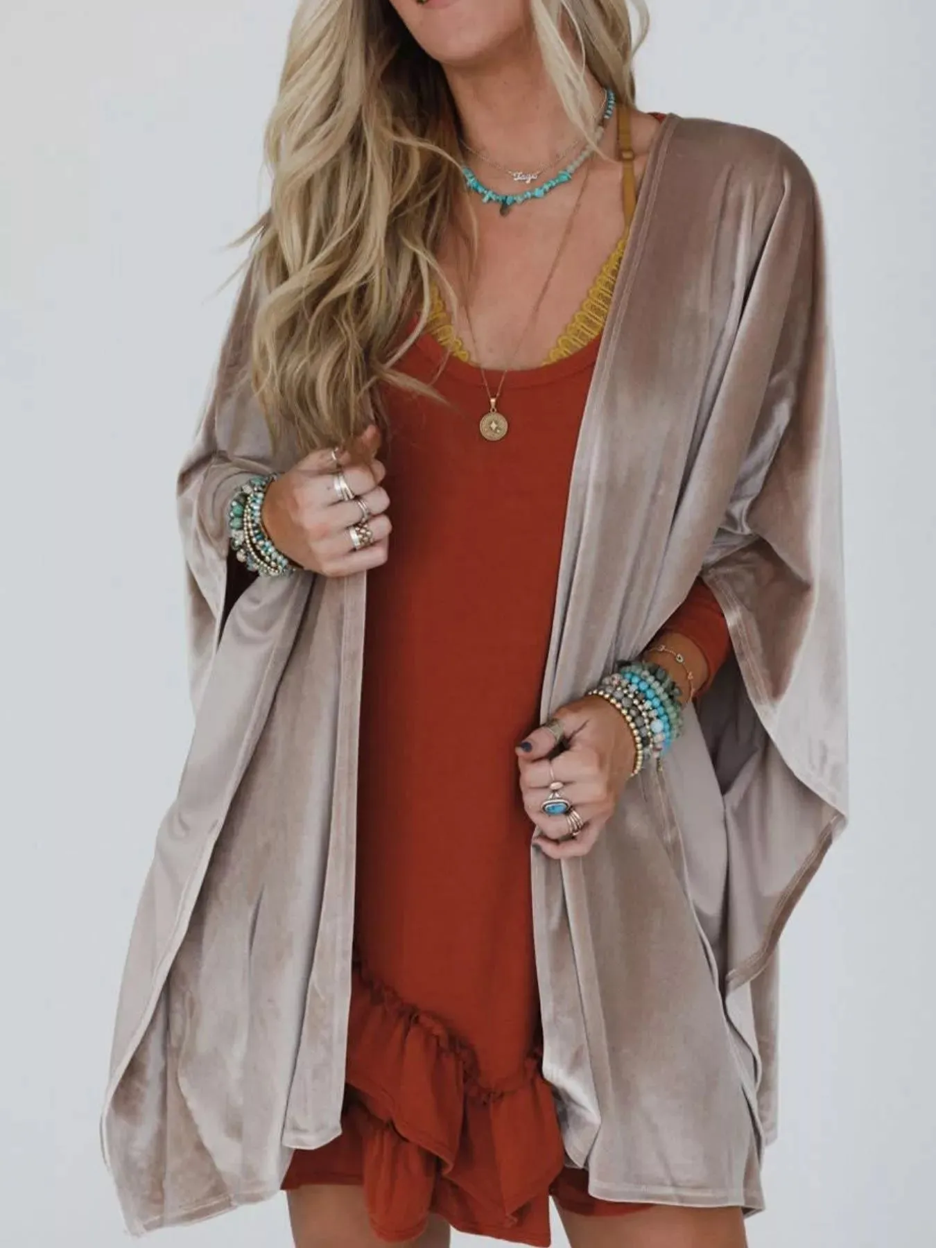 Open Front Draped Sleeve Cardigan sold by Charming Charlie product image thumbnail 4