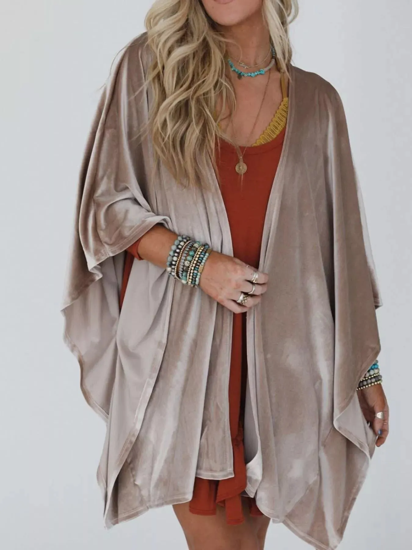 Open Front Draped Sleeve Cardigan sold by Charming Charlie