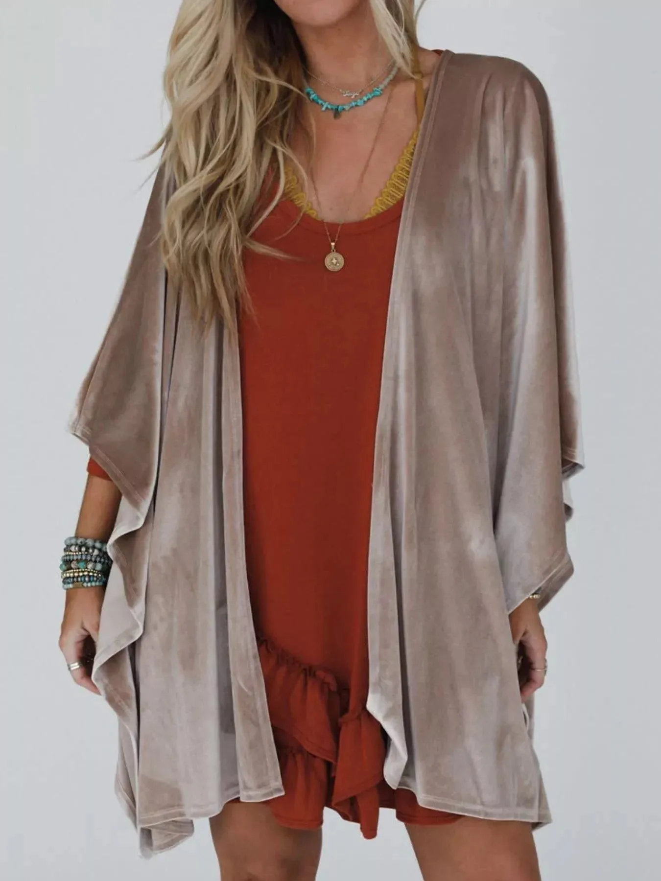 Open Front Draped Sleeve Cardigan sold by Charming Charlie product image thumbnail 5