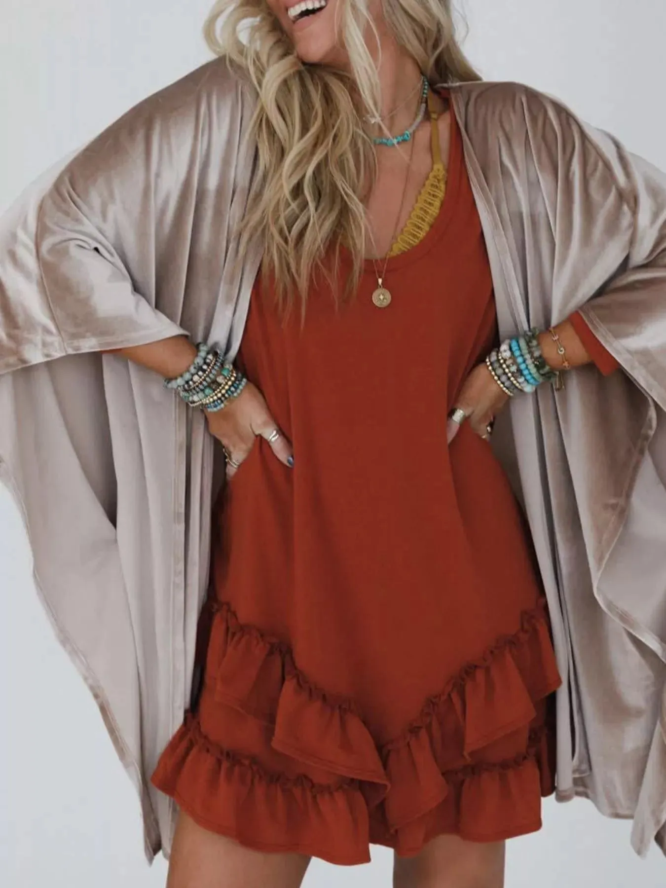 Open Front Draped Sleeve Cardigan sold by Charming Charlie product image thumbnail 2