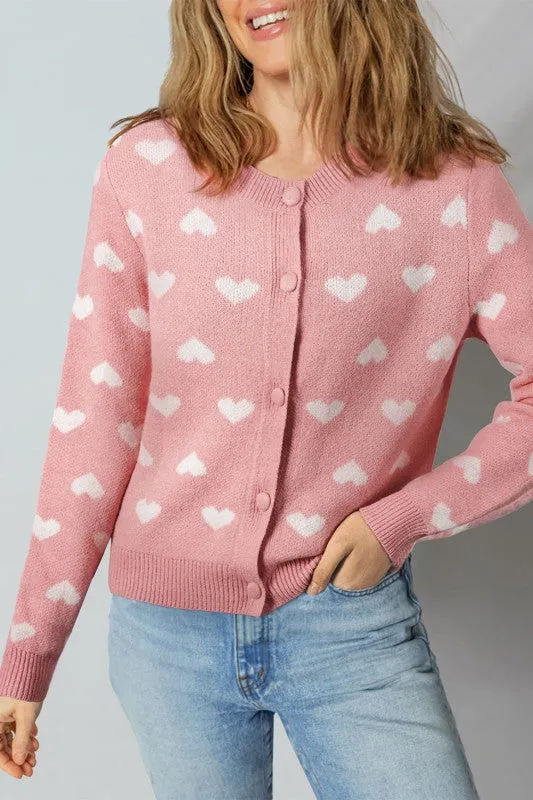 Heart Button Front Cardigan Sweater sold by Charming Charlie