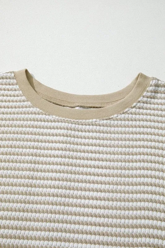 Plus Size Stripe Knit Ribbed Long Sleeve Top sold by Charming Charlie product image thumbnail 4