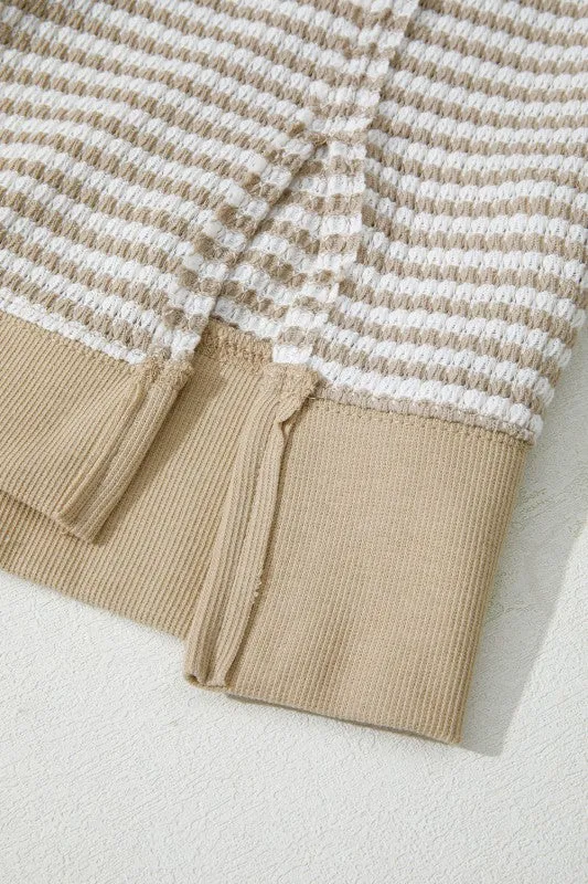 Plus Size Stripe Knit Ribbed Long Sleeve Top sold by Charming Charlie product image thumbnail 5