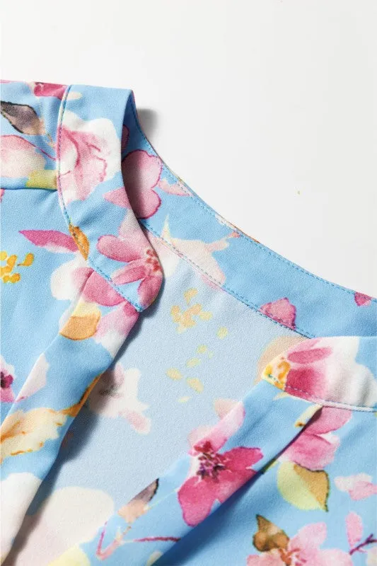 Floral Smocked Long Sleeve V-Neck Blouse sold by Charming Charlie product image thumbnail 3