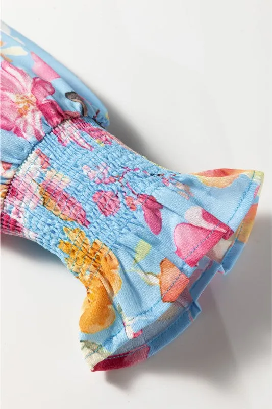 Floral Smocked Long Sleeve V-Neck Blouse sold by Charming Charlie product image thumbnail 4