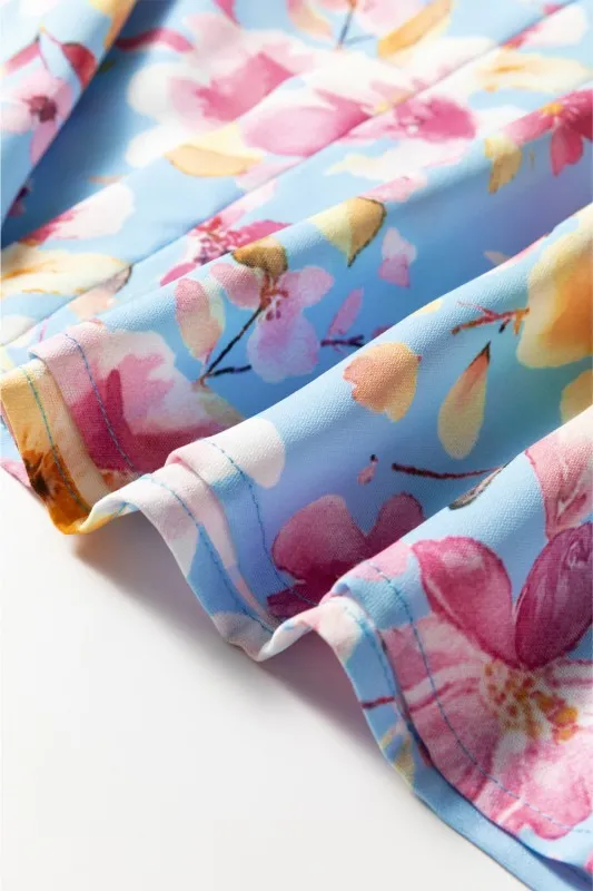 Floral Smocked Long Sleeve V-Neck Blouse sold by Charming Charlie product image thumbnail 5