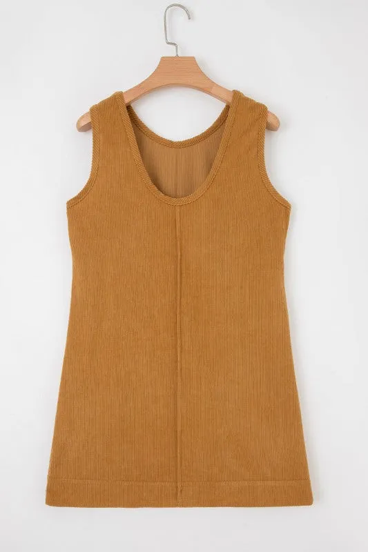 Solid Corduroy Sleeveless Pocketed Mini Dress sold by Charming Charlie product image thumbnail 4