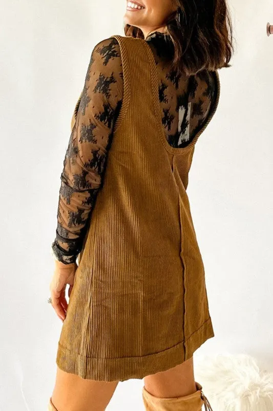 Solid Corduroy Sleeveless Pocketed Mini Dress sold by Charming Charlie product image thumbnail 2