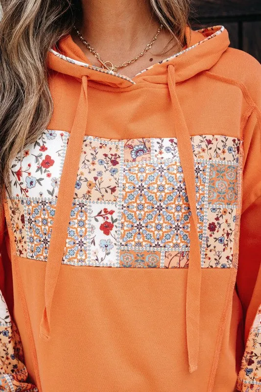 Floral Patchwork Drawstring Hoodie sold by Charming Charlie product image thumbnail 5