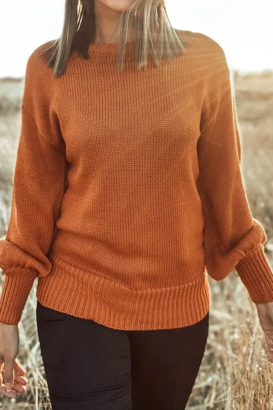Solid Ribbed Drop Shoulder Sweater sold by Charming Charlie