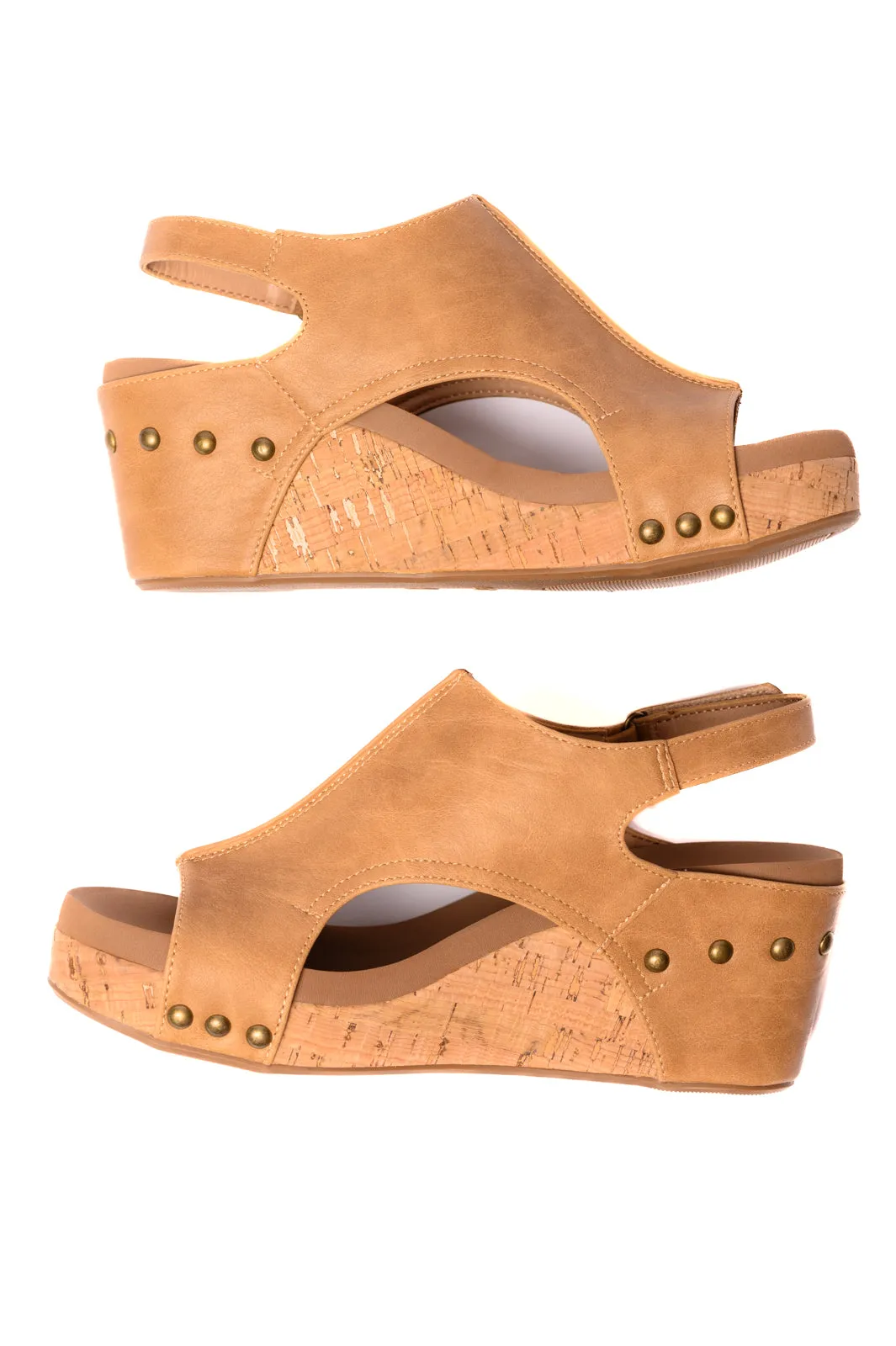 Carley Wedge Sandals in Caramel Smooth sold by Charming Charlie product image thumbnail 2