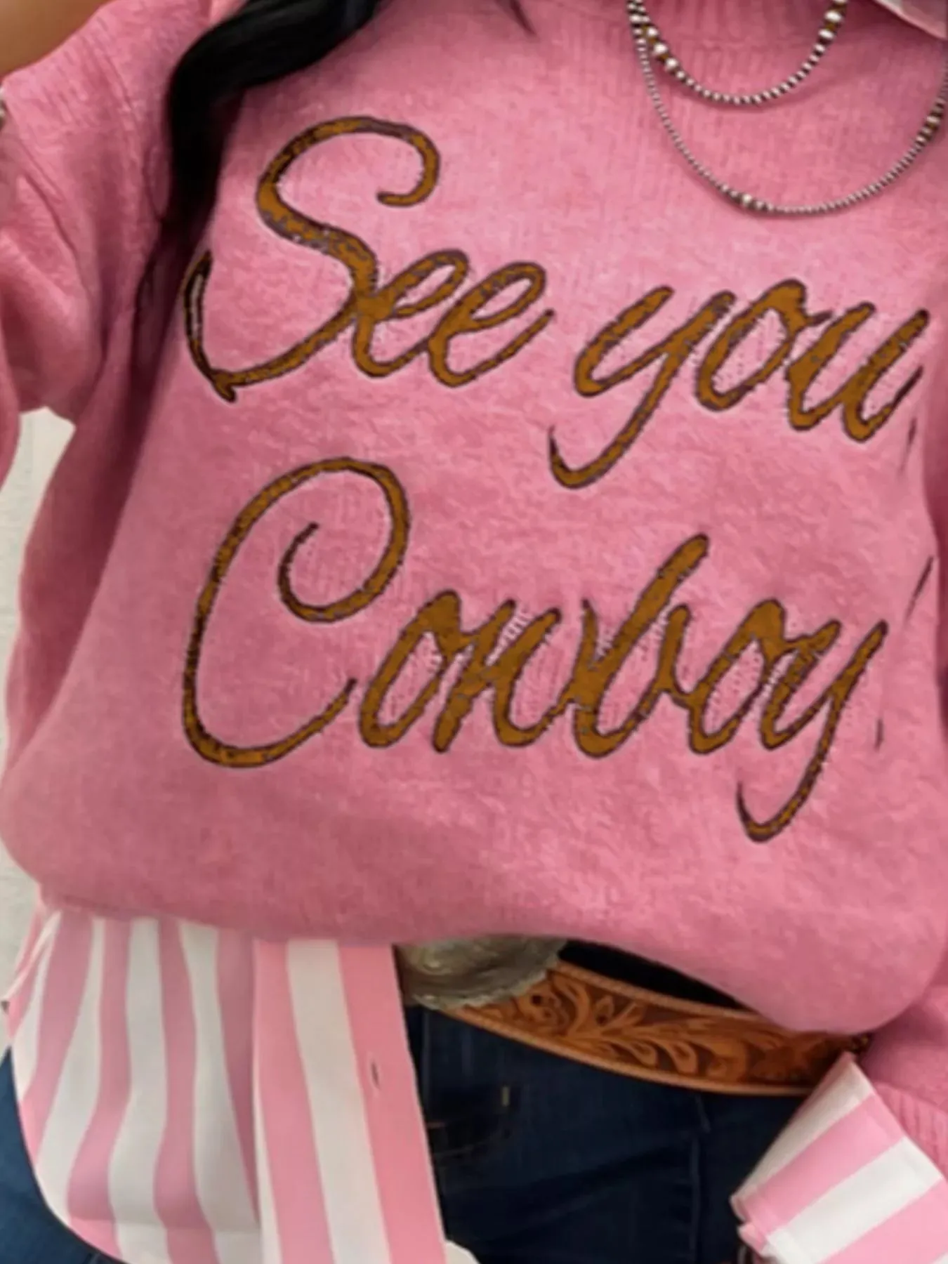 See You Cowboy Round Neck Sweater sold by Charming Charlie product image thumbnail 3