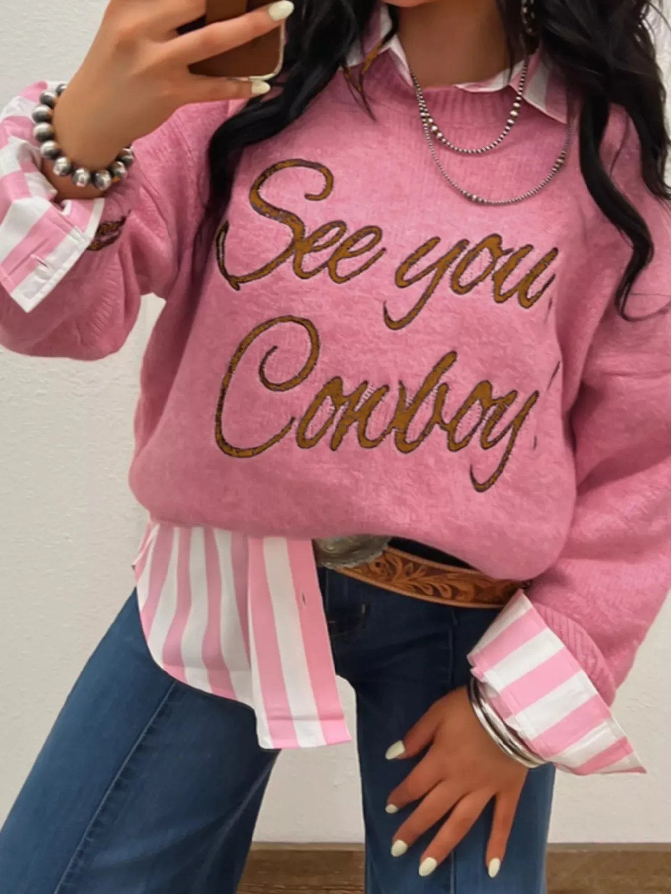 See You Cowboy Round Neck Sweater sold by Charming Charlie product image thumbnail 2