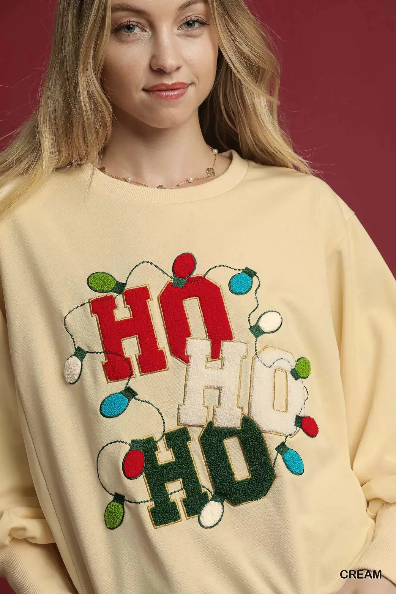 Umgee HO Applique French Terry Sweatshirt sold by Charming Charlie product image thumbnail 5
