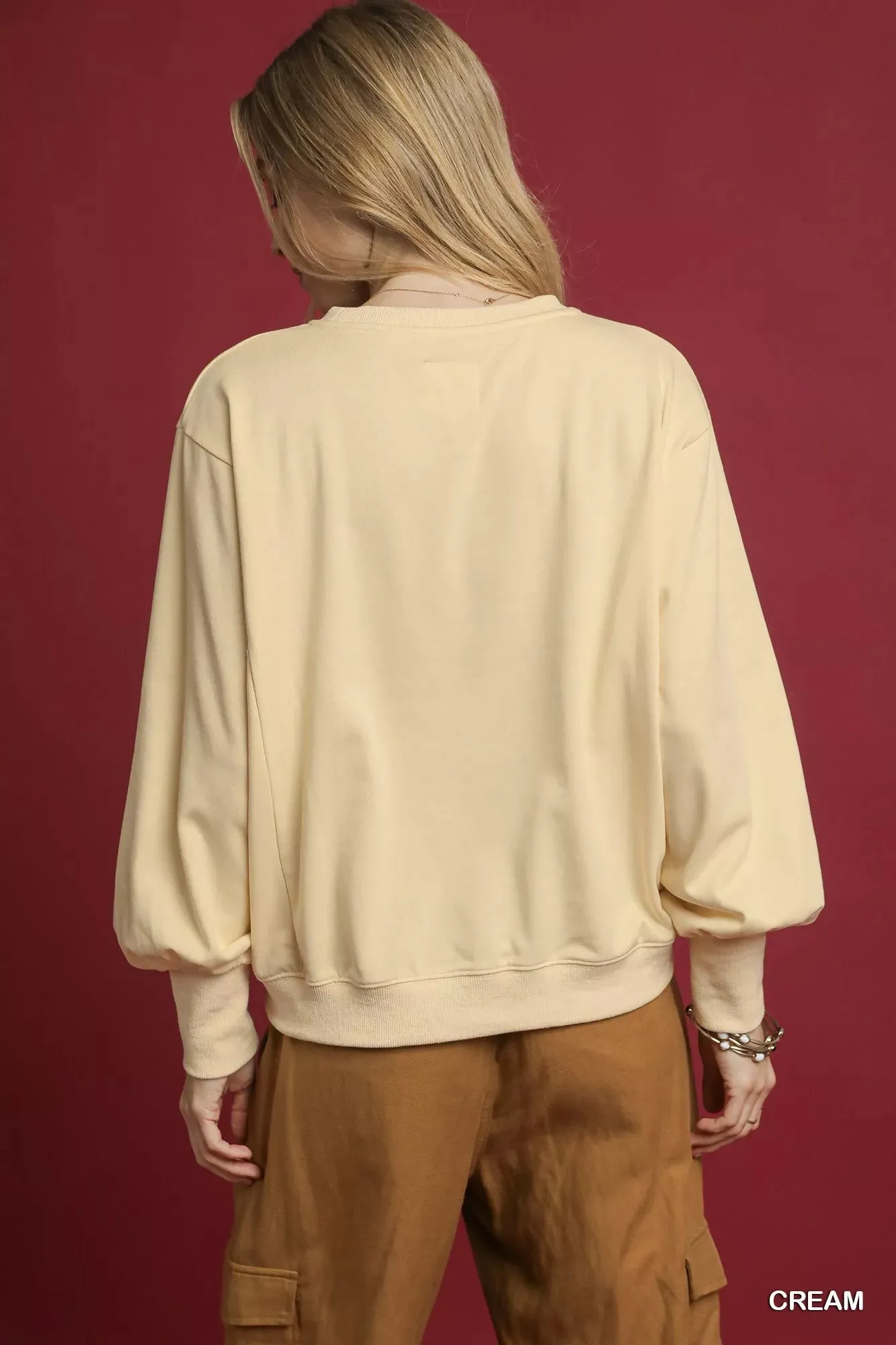 Umgee HO Applique French Terry Sweatshirt sold by Charming Charlie product image thumbnail 3