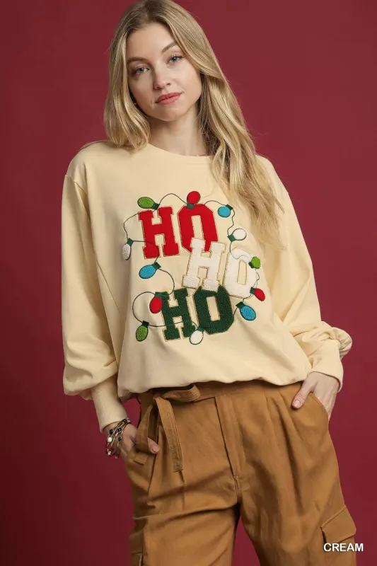 Umgee HO Applique French Terry Sweatshirt sold by Charming Charlie
