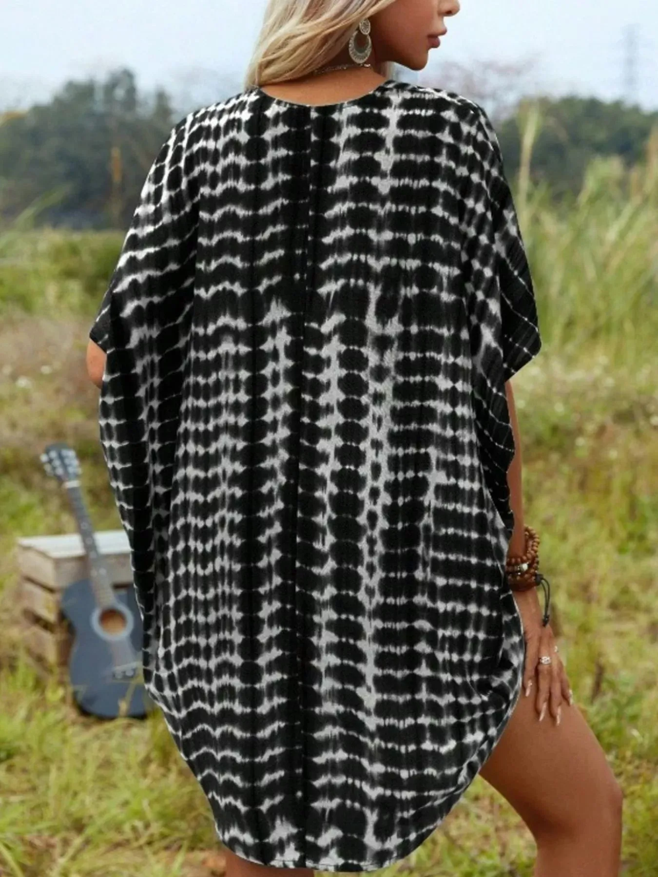 Tie-Dye Open Front Kimono Cardigan sold by Charming Charlie product image thumbnail 5