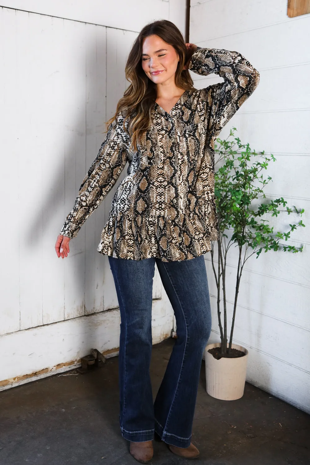 Follow Your Instincts Button Down Blouse sold by Charming Charlie product image thumbnail 3
