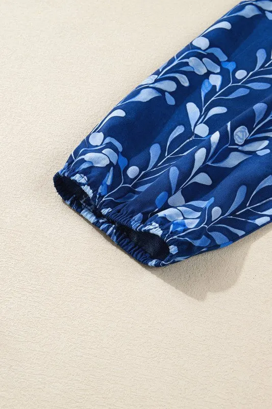 Floral 3/4 Sleeve Notched Neck Blouse sold by Charming Charlie product image thumbnail 5