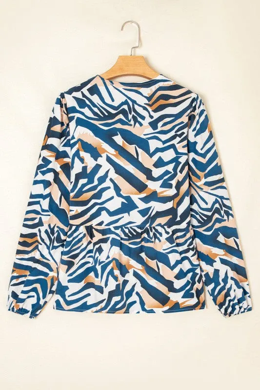 Zebra Tied Front Puff Sleeve Top sold by Charming Charlie product image thumbnail 3