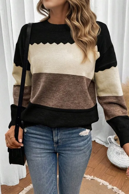 Colorblock Crew Neck Drop Shoulder Sweater sold by Charming Charlie product image thumbnail 2