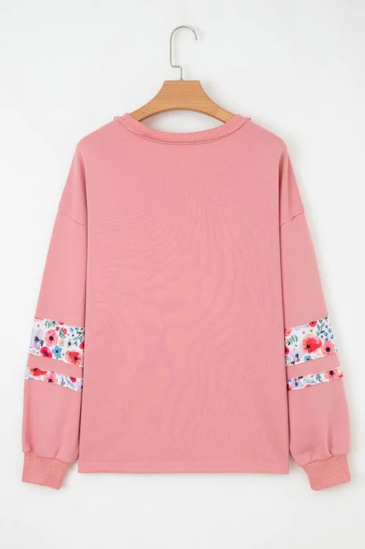 Floral Patchwork Long Sleeve Sweatshirt sold by Charming Charlie product image thumbnail 4