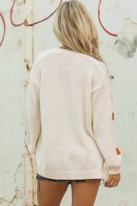 Pumpkin Embroidered Open Front Drop Shoulder Cardi sold by Charming Charlie product image thumbnail 2