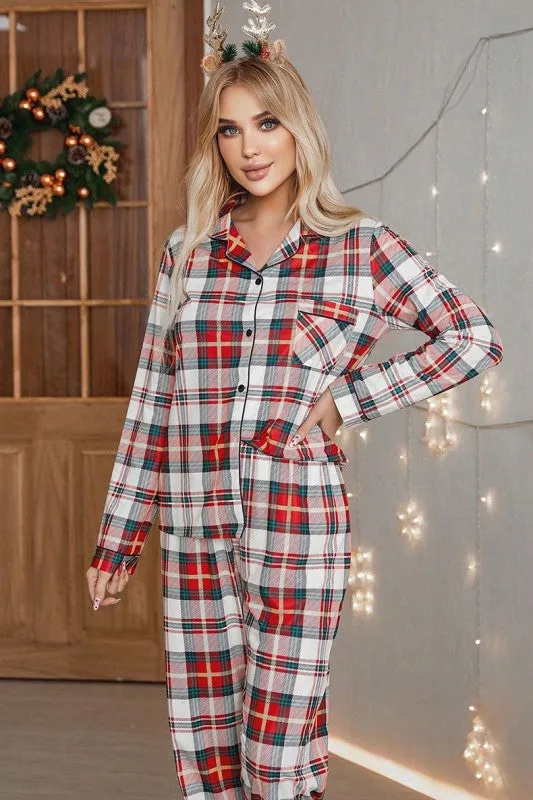 Christmas Plaid Two Piece Long Sleeve Pajamas Set sold by Charming Charlie product image thumbnail 2