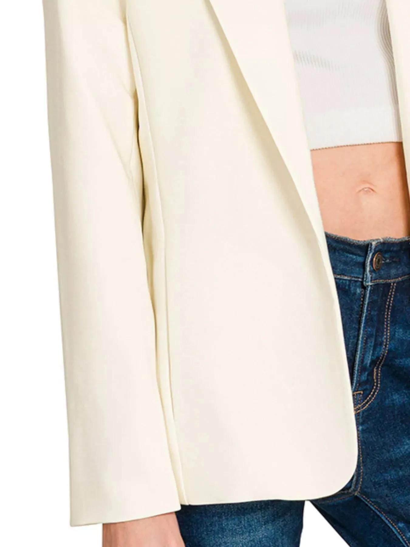 Zenana Woven Long Sleeve Blazer With Lining sold by Charming Charlie product image thumbnail 3