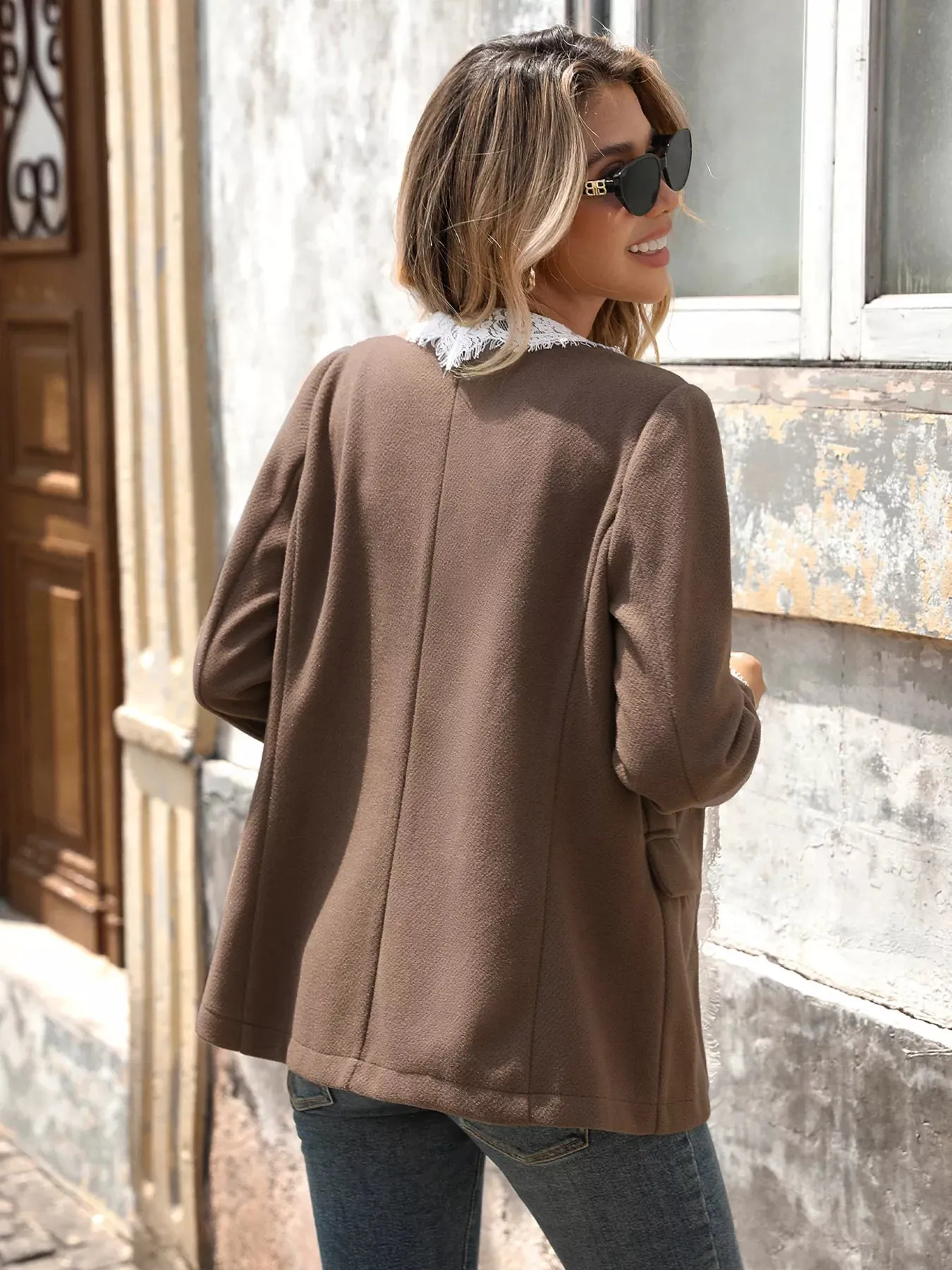 Lace Detail Button Up Blazer sold by Charming Charlie product image thumbnail 5